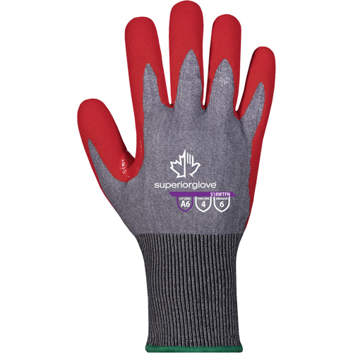 Gants hydrofuges r&eacute;sistants &agrave; la coupe, Taille 6, Calibre 6, Rev&ecirc;tement Mousse de nitrile, Enveloppe en TenActiv, ASTM ANSI niveau A4 Duraquip Inc