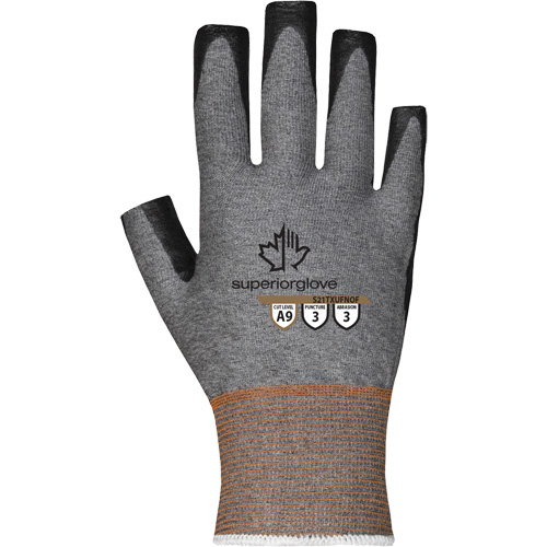 Gants ultra minces &agrave; doigts ouverts, Taille 5, Calibre 21, Rev&ecirc;tement Nitrile, Enveloppe en TenActiv, ASTM ANSI niveau A9 Duraquip Inc