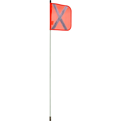 Heavy-Duty Safety Whip, Threaded Mount, 5' High, Orange with Reflective X Duraquip Inc