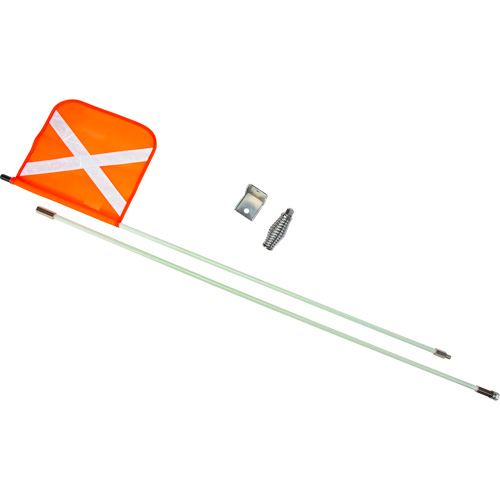 Heavy-Duty Safety Whip, Threaded Mount, 8' High, Orange with Reflective X Duraquip Inc