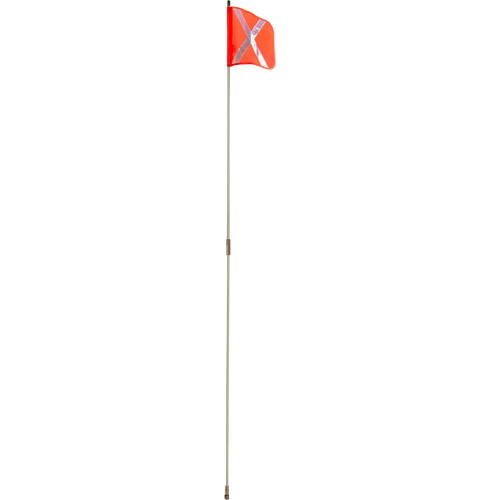Heavy-Duty Safety Whip, Threaded Mount, 8' High, Orange with Reflective X Duraquip Inc