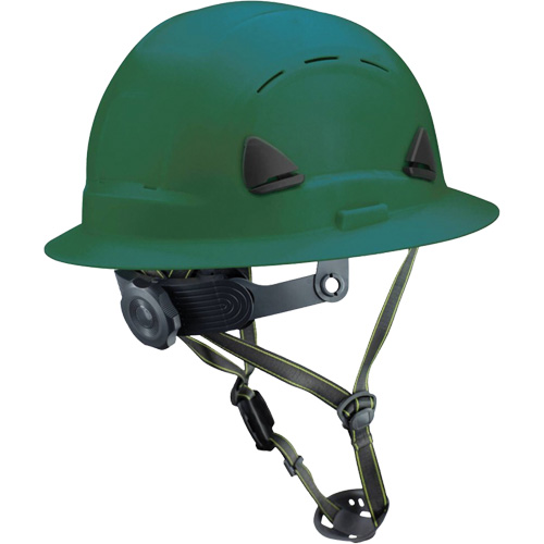 Fibre Metal Climbing Style Helmet with Full Brim, Meets CSA Type 2, Ratchet Suspension, Vented Duraquip Inc