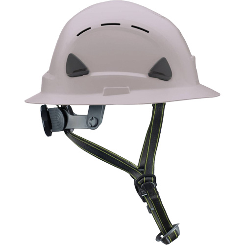 Fibre Metal Climbing Style Helmet with Full Brim, Meets CSA Type 2, Ratchet Suspension, Vented Duraquip Inc