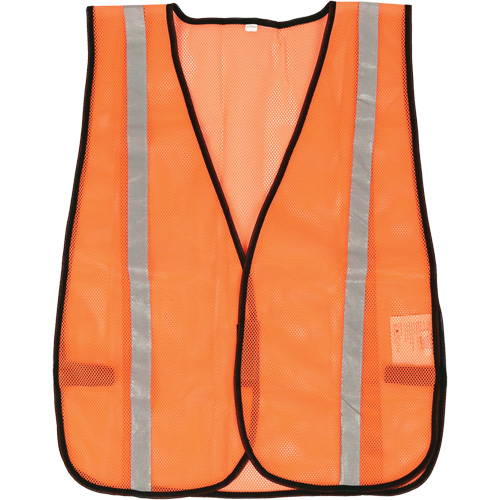 Compact Mesh Safety Vest, High Visibility Orange, Polyester Duraquip Inc