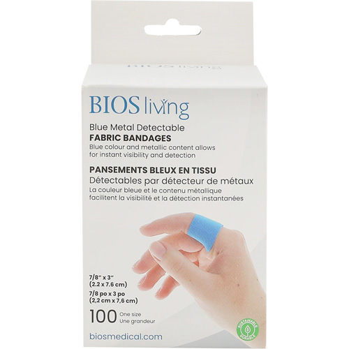Bandages bleus, Rectangulaire/carr&eacute;e, 3", Tissu d&eacute;tectable, St&eacute;rile Duraquip Inc