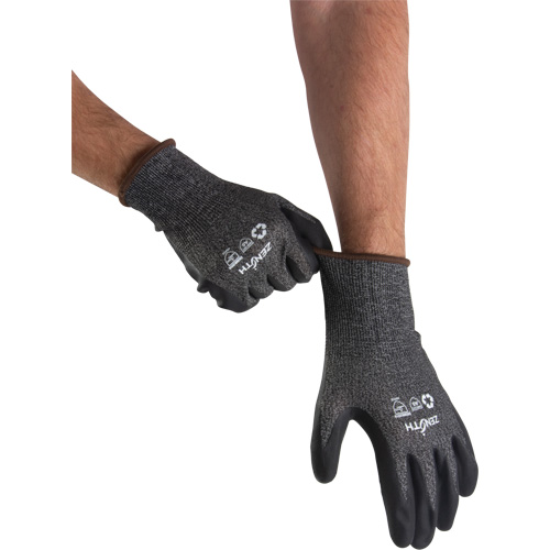 Eco-Friendly Lightweight High-Dexterity Cut-Resistant Gloves, Size 8, 21 Gauge, Foam Nitrile Coated, Stainless Steel/HPPE/RPET Shell, ASTM ANSI Level A5 Duraquip Inc