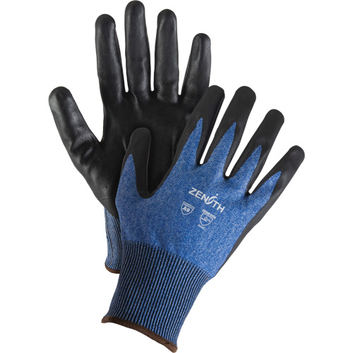 Gants l&eacute;gers et haute dext&eacute;rit&eacute; r&eacute;sistants &agrave; la coupe, Taille 8, Calibre 18, Rev&ecirc;tement Mousse de nitrile, Enveloppe en Acier inoxydable/PEHP/Tungst&egrave;ne, ASTM ANSI niveau A9 Duraquip Inc