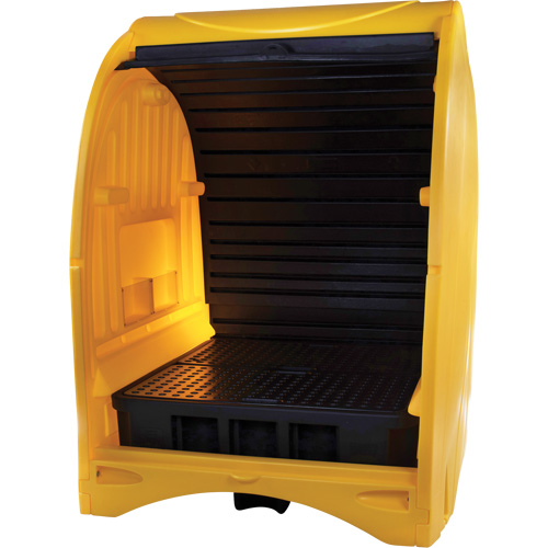 Palette contre les d&eacute;versements &agrave; couvercle dur pour 4 barils, 68,11" lo x 61,61" la x 83,07" h, Capacit&eacute; de charge 1433 lb Duraquip Inc