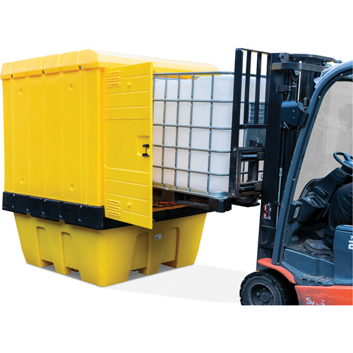 Hard Cover IBC Spill Pallet, 70" L x 70" W x 90" H, 1135 lbs. Load Capacity Duraquip Inc