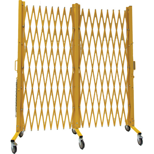 Expandable Barrier, 84" H x 20' L, Yellow Duraquip Inc