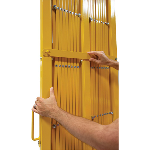 Expandable Barrier, 84" H x 20' L, Yellow Duraquip Inc