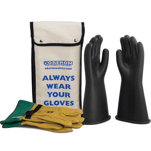 Ensemble de gants en caoutchouc pour l'&eacute;lectricit&eacute; de classe 1, 8, 14" lo, 37 cal/cm², NFPA 70E Duraquip Inc