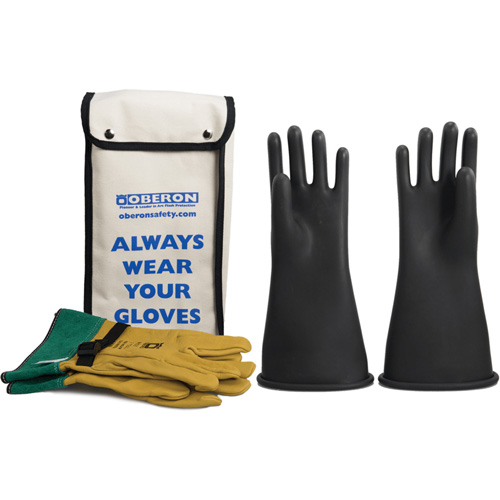 Ensemble de gants en caoutchouc pour l'&eacute;lectricit&eacute; de classe 2, 9, 14" lo, 37 cal/cm², NFPA 70E Duraquip Inc
