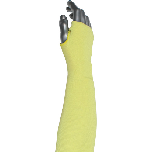 Manchette r&eacute;sistante &agrave; la coupe &agrave; 2 plis Kut Gard avec ouverture pour le pouce , Aramide/ATA, 10", ASTM ANSI niveau A6, Jaune Duraquip Inc