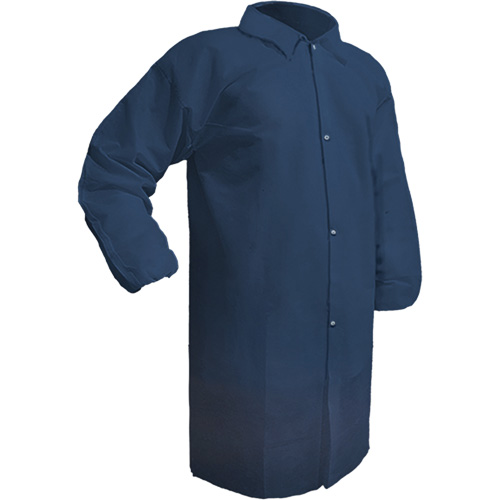 Care Lab Coat, Polypropylene, Medium, Blue Duraquip Inc