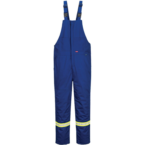 Bizflame&reg; 88/12 Insulated Bib Pants, Cotton/Nylon, Small, Blue Duraquip Inc