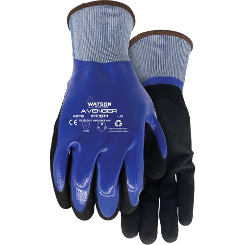 372 Stealth Avenger Gloves, Small, Nitrile Coating, 15 Gauge, RPET Shell Duraquip Inc