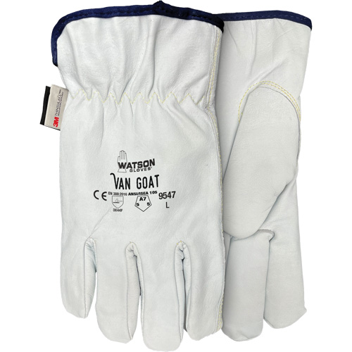 9547 Van Goat Cut Protection Gloves, X-Small, Grain Goatskin Palm, Thinsulate/Steel/Polyester/Para-Aramid Inner Lining Duraquip Inc
