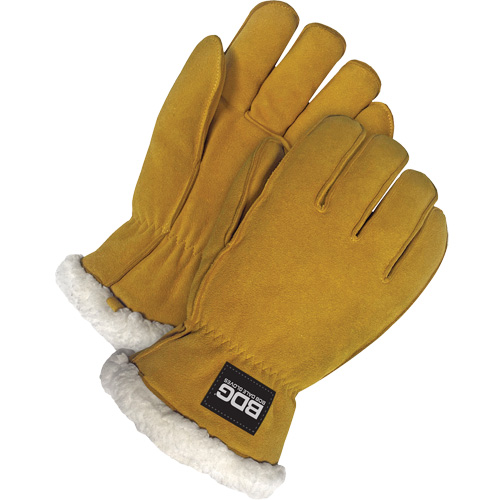 Gants de conducteur, T-Grand, Paume en Cuir de daim refendu, Tissu-laine Duraquip Inc