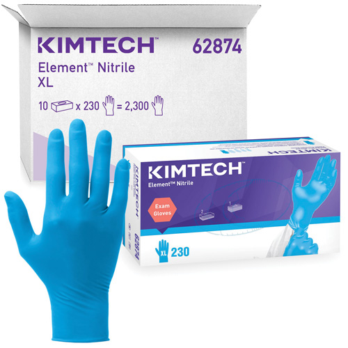 Kimtech Element Exam Gloves, X-Small, Nitrile, 3.2-mil, Powder-Free, Blue, Class 2 Duraquip Inc