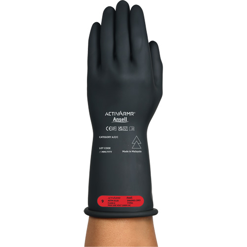 ActivArmr&reg; RIG R011BUL Ultra-Lightweight Electrical Insulated Gloves, ASTM Class 0, Size 10, 11" L Duraquip Inc