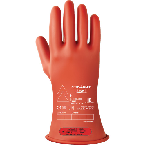 ActivArmr&reg; RIG R011RUL Ultra-Lightweight Electrical Insulated Gloves, ASTM Class 0, Size 11, 11" L Duraquip Inc
