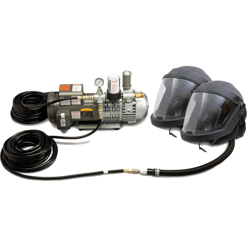 2-Worker DEFENDER Supplied Air Shield & Helmet System Duraquip Inc