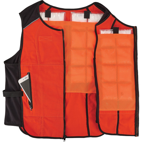 Chill-Its 6260 Lightweight Phase Change Cooling Vest with Rechargeable Packs, 2X-Large/3X-Large, Orange Duraquip Inc