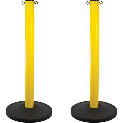 Industrial Stanchion, 37" High, Yellow Duraquip Inc