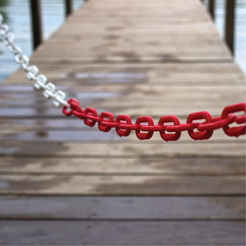 Chaîne de barri&egrave;re en plastique &agrave; deux couleurs, Vert/Blanc Duraquip Inc