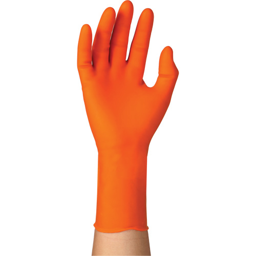 Gants jetables TOUCHNTUFF 93-800, 7.5/8, Latex/N&eacute;opr&egrave;ne/Nitrile, 23,6-mils, Sans poudre, Orange Duraquip Inc
