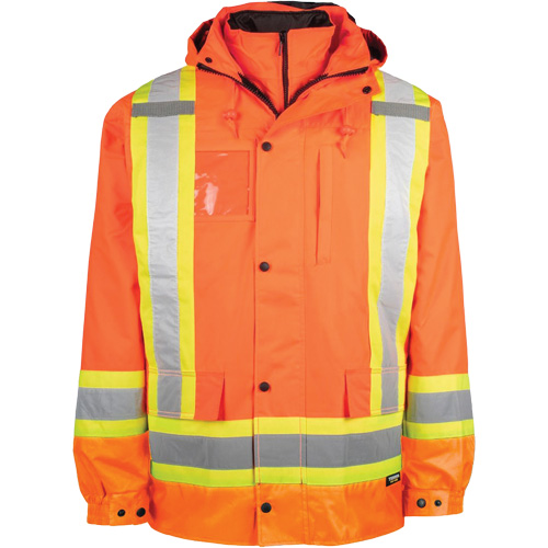 Manteau haute visibilit&eacute; 7-en-1, Polyester, Orange haute visibilit&eacute;, 3T-Grand Duraquip Inc
