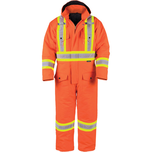 High-Visibility Lined Canvas Overalls, Small, High Visibility Orange Duraquip Inc