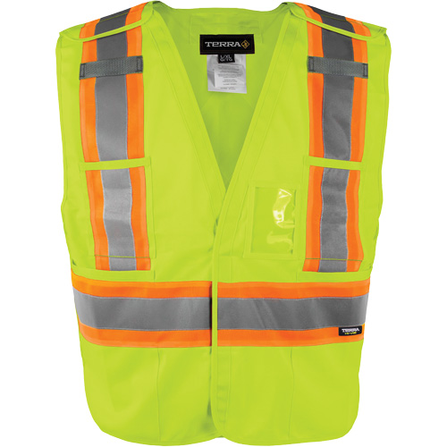 Gilet haute visibilit&eacute; &agrave; d&eacute;tachement rapide en 5 points, Orange haute visibilit&eacute;, 2T-Grand/3T-Grand, Polyester Duraquip Inc