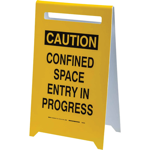 "Caution Confined Space Entry In Progress" Floor Sign, English Duraquip Inc