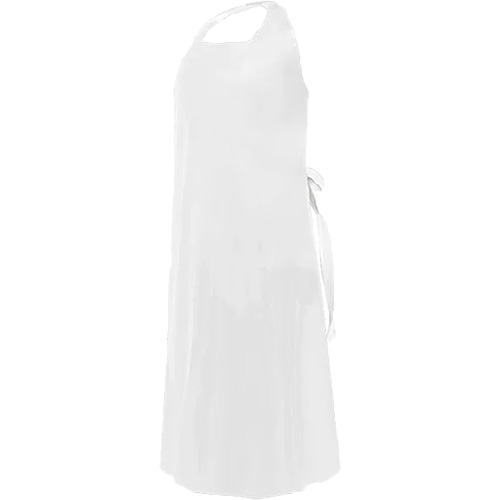 CoverMe Apron with Die-Cut Neck, Polyurethane, 45" L x 35" W, White Duraquip Inc