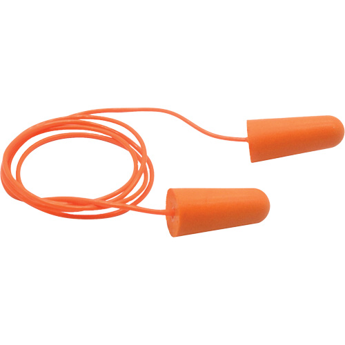 SEALTEC33 Orange Tapered PU Foam Disposable Earplugs, Corded, Bulk - Box, 33 dB NRR, One-Size Duraquip Inc