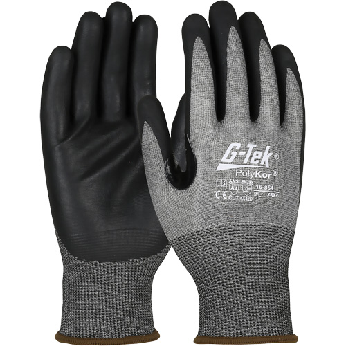 G-Tek&reg; Cut-Resistant Gloves with Touchscreen Capability, Size Medium, 18 Gauge, Foam Nitrile Coated, PolyKor&reg; Shell, ASTM ANSI Level A4/EN 388 Level D Duraquip Inc