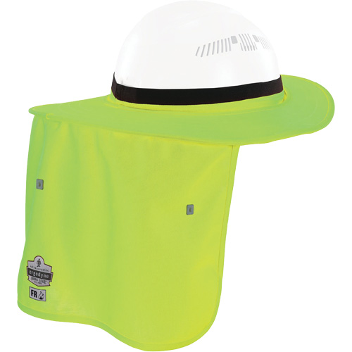 Chill-Its&reg; Lime Green FR Hard Hat Brim with Neck Shade Duraquip Inc