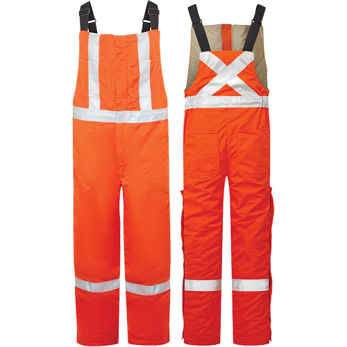 Avenger 9 oz High-Visibility Insulated Bib Pants, Style 525, Men's, X-Large, Orange Duraquip Inc