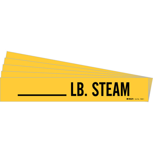 Marqueurs de tuyau LB. Steam, Autocollant, 2-1/4" h x 2-3/4" la, Noir sur jaune Duraquip Inc