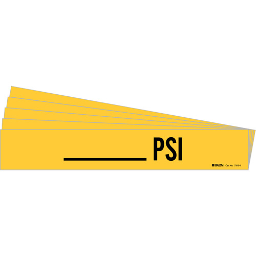 Marqueur de tuyau PSI, Autocollant, 2-1/4" h x 14" la, Noir sur jaune Duraquip Inc
