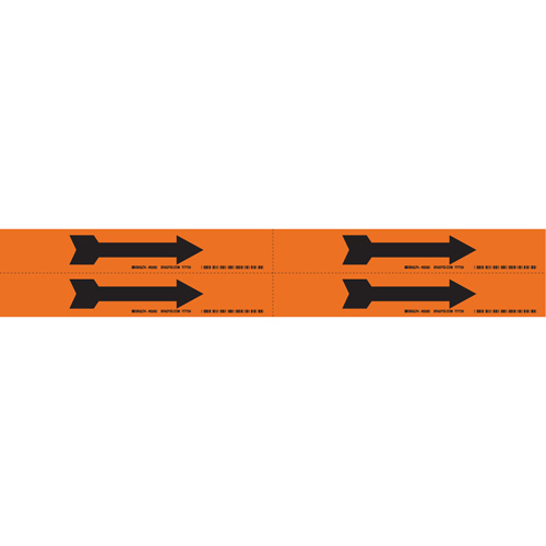 Arrow Pipe Markers, Self-Adhesive, 1-1/8" H x 7" W, Black on Orange Duraquip Inc