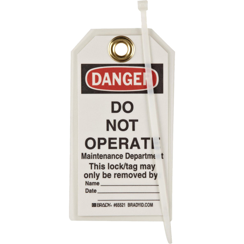 Lockout Tags, Plastic, 3" W x 5-1/2" H, English Duraquip Inc