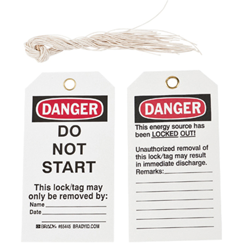 Lockout Tags, Plastic, 3" W x 5-3/4" H, English Duraquip Inc