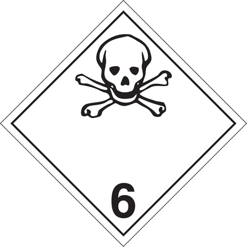 Toxic Materials TDG Placard, Plastic Duraquip Inc