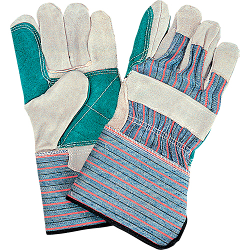 Standard Quality Double Palm Fitters Glove, Large, Split Cowhide Palm, Cotton Inner Lining Duraquip Inc