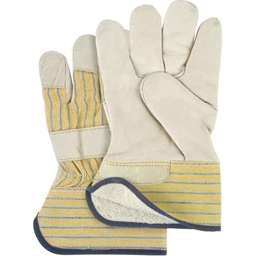 Abrasion-Resistant Winter-Lined Fitters Gloves, Ladies, Grain Cowhide Palm, Cotton Fleece Inner Lining Duraquip Inc