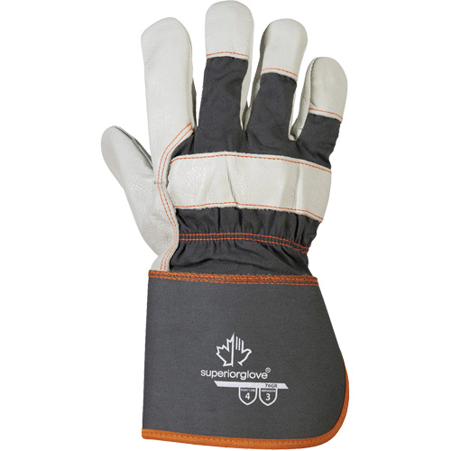 Endura&reg; Fitters Work Gloves, One Size, Grain Cowhide Palm, Cotton Inner Lining Duraquip Inc