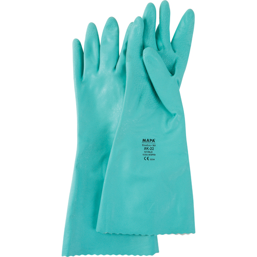 Gants &agrave; prise emboss&eacute;e &agrave; motif en Z StanSolv, Taille Petit/7, 14" lo, Nitrile, Doublure en Interlock, 11 mils Duraquip Inc